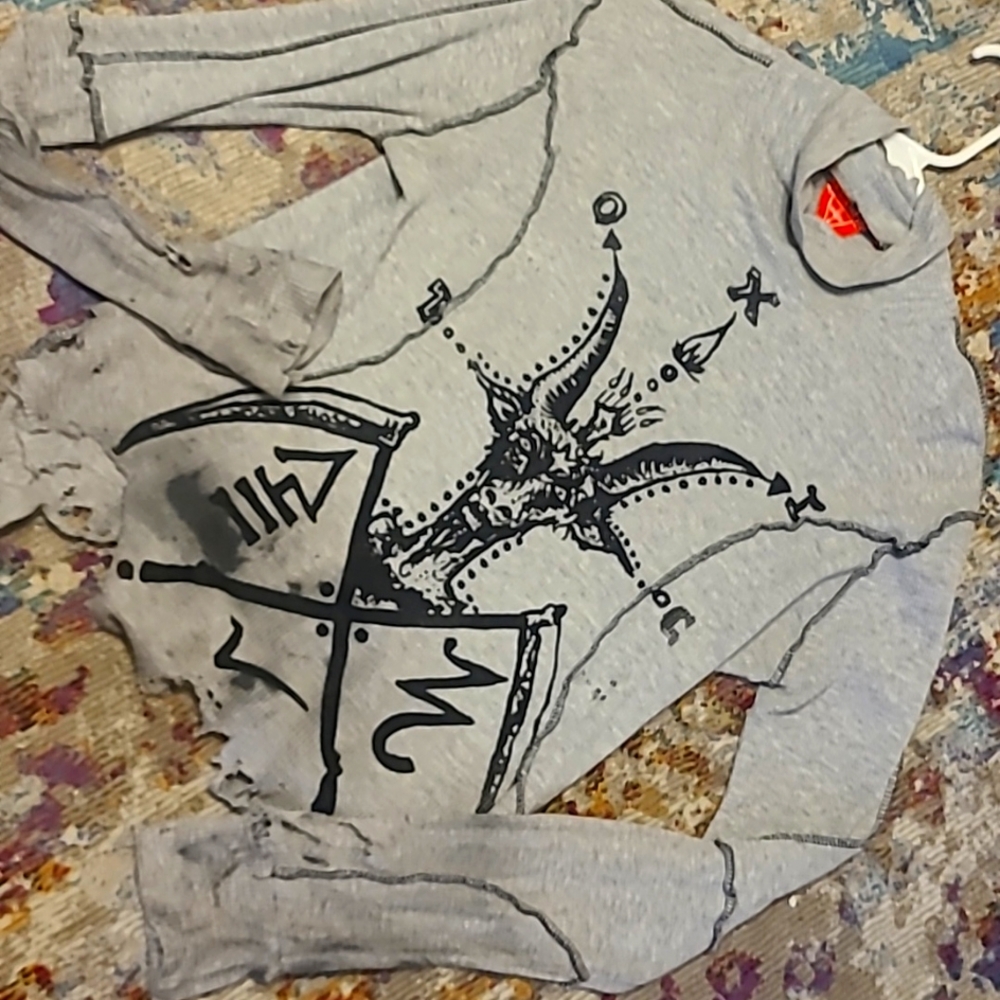 Vintage Toxic Vision Distressed Baphomet Mock Turtle Neck